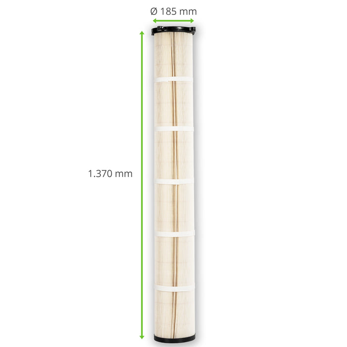 Filterpatrone, 185 x 1370 mm, Cellulose / Polyestervlies flammhemmend, passend für DANTHERM DISA NEDERMAN