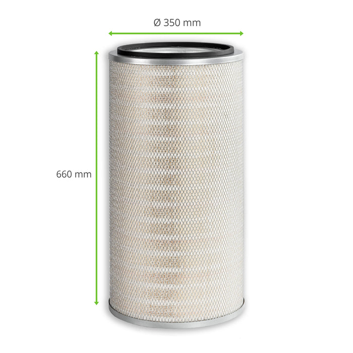 Filterpatrone Nano Fiber 352 x 660 mm, Ø 350 mm, offen/geschlossen, AJAN DONALDSON SIDEROS VALCO.