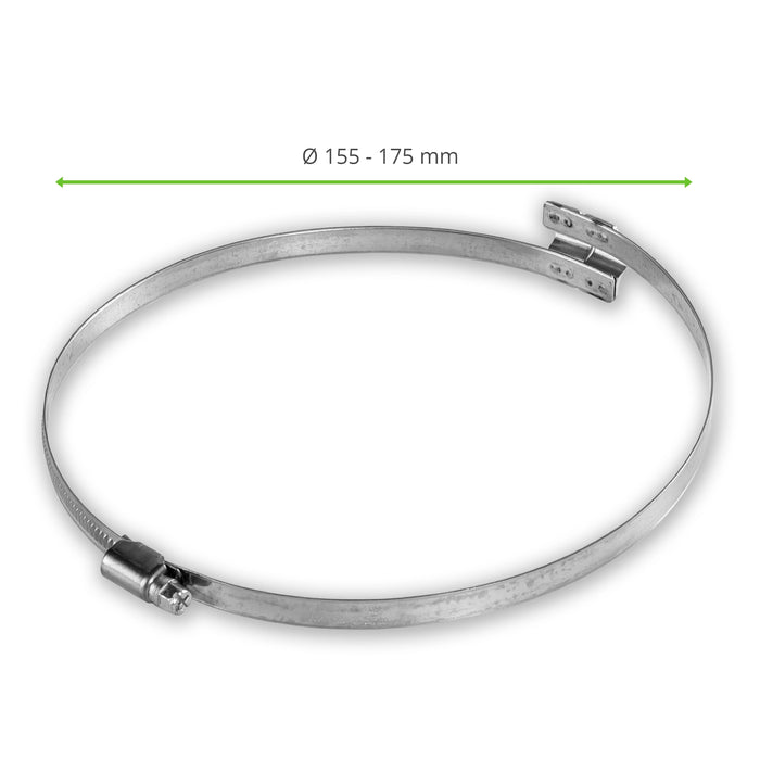 Fascetta stringitubo per tubo di aspirazione e pressione NW 155-175 mm